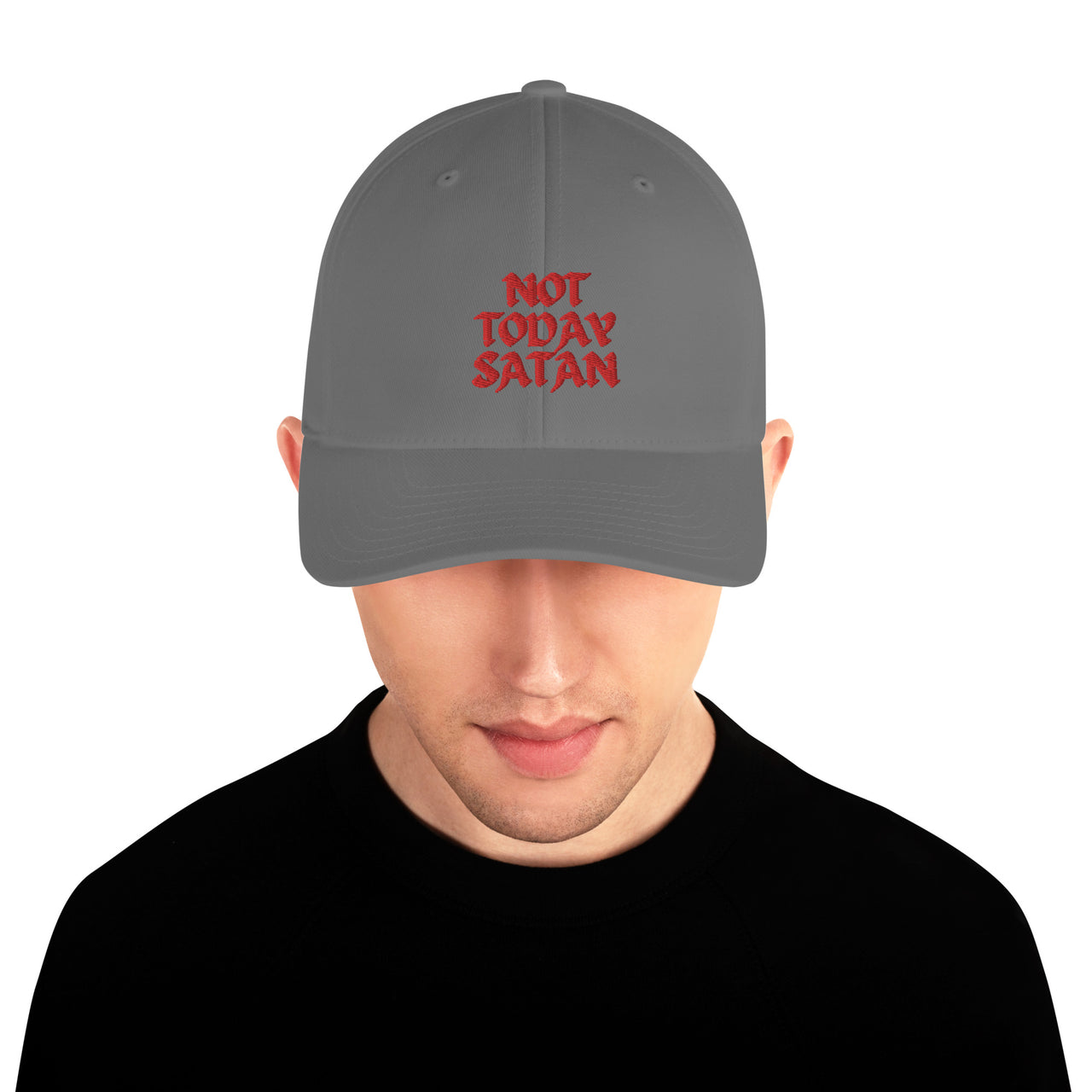 "Not Today Satan" Structured Twill Flexfit Hat