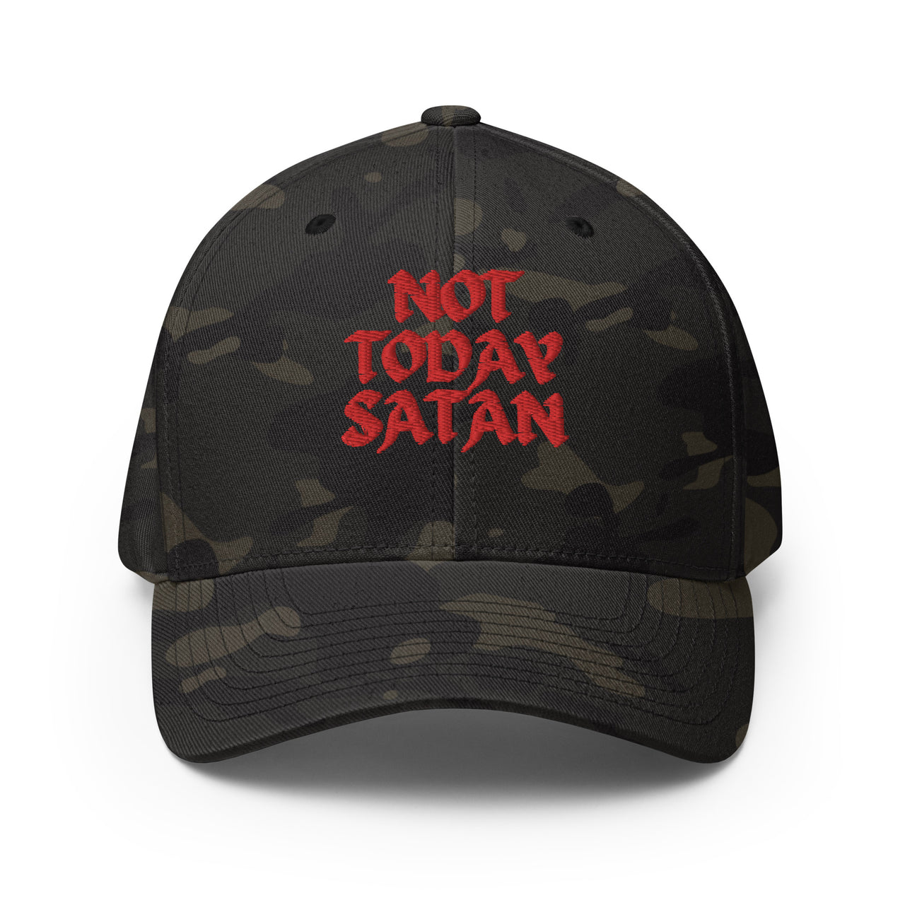 "Not Today Satan" Structured Twill Flexfit Hat