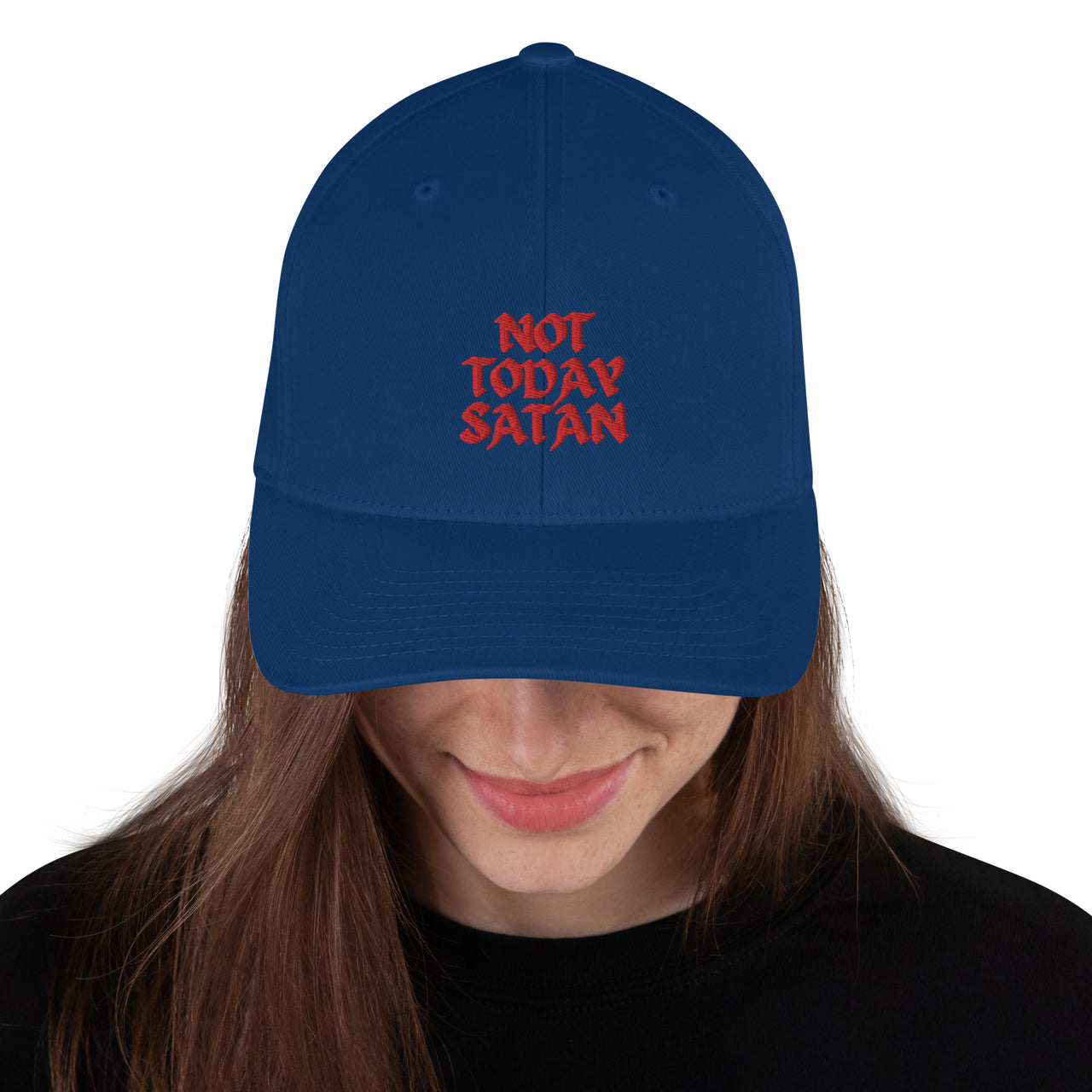 "Not Today Satan" Structured Twill Flexfit Hat