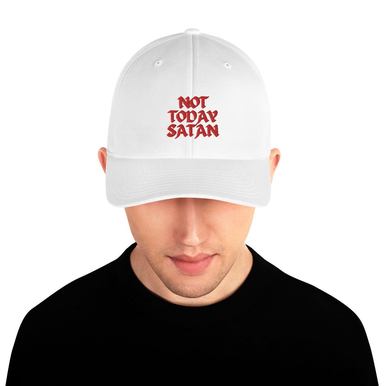 "Not Today Satan" Structured Twill Flexfit Hat
