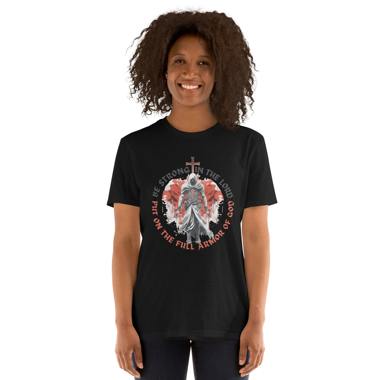Ephesians 6-based, “Full Armor of God” Unisex Softstyle T-Shirt 1