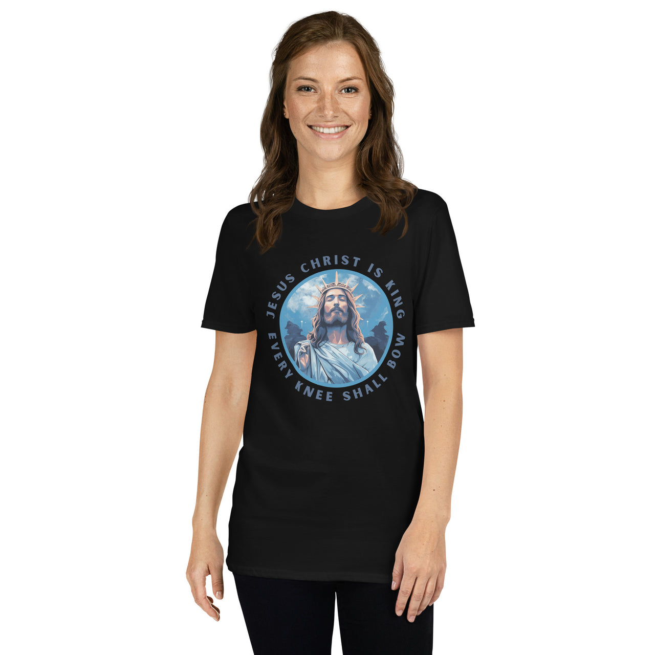 "Every Knee Shall Bow" Unisex Softstyle T-Shirt 1