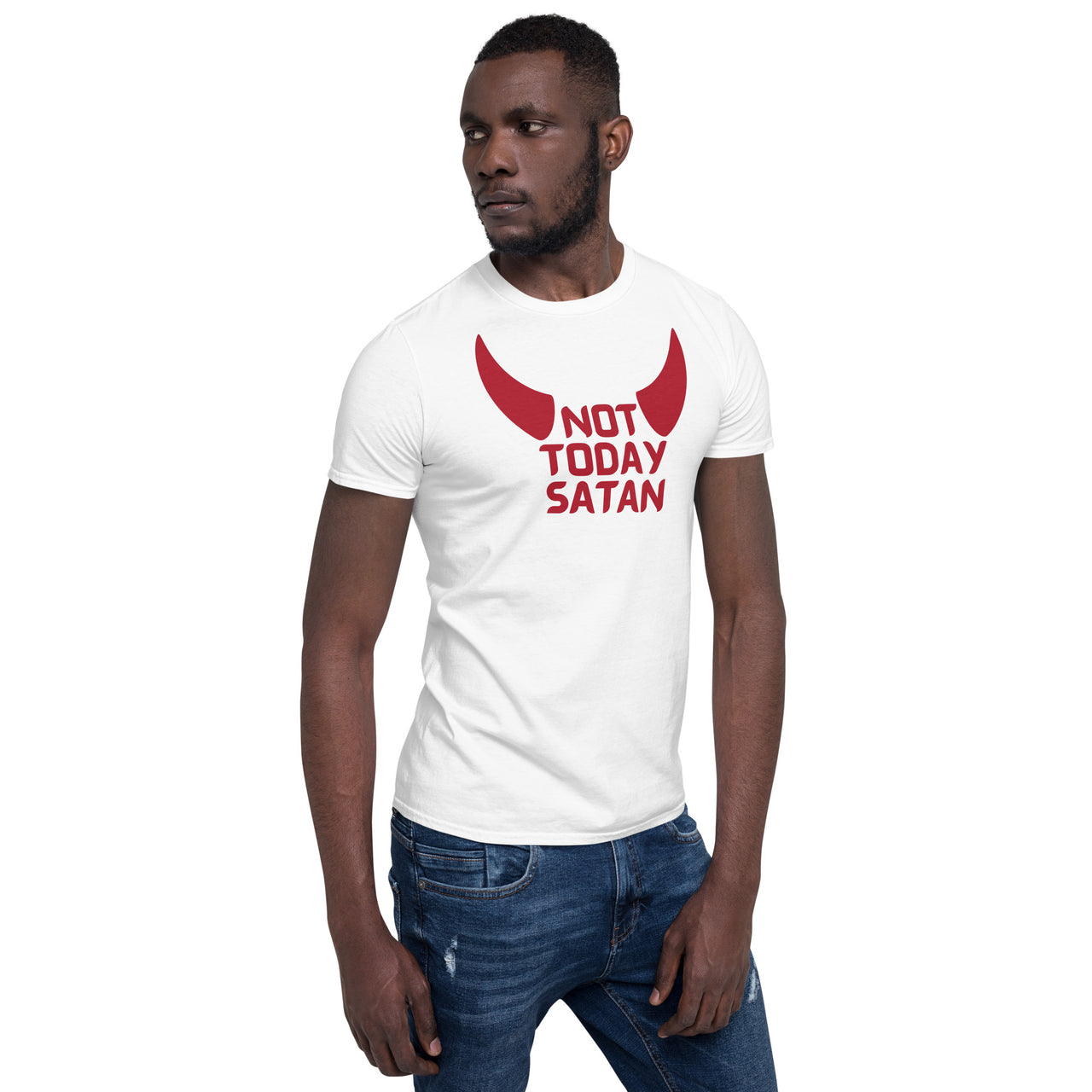 "Not Today Satan" Unisex Softstyle T-Shirt 5