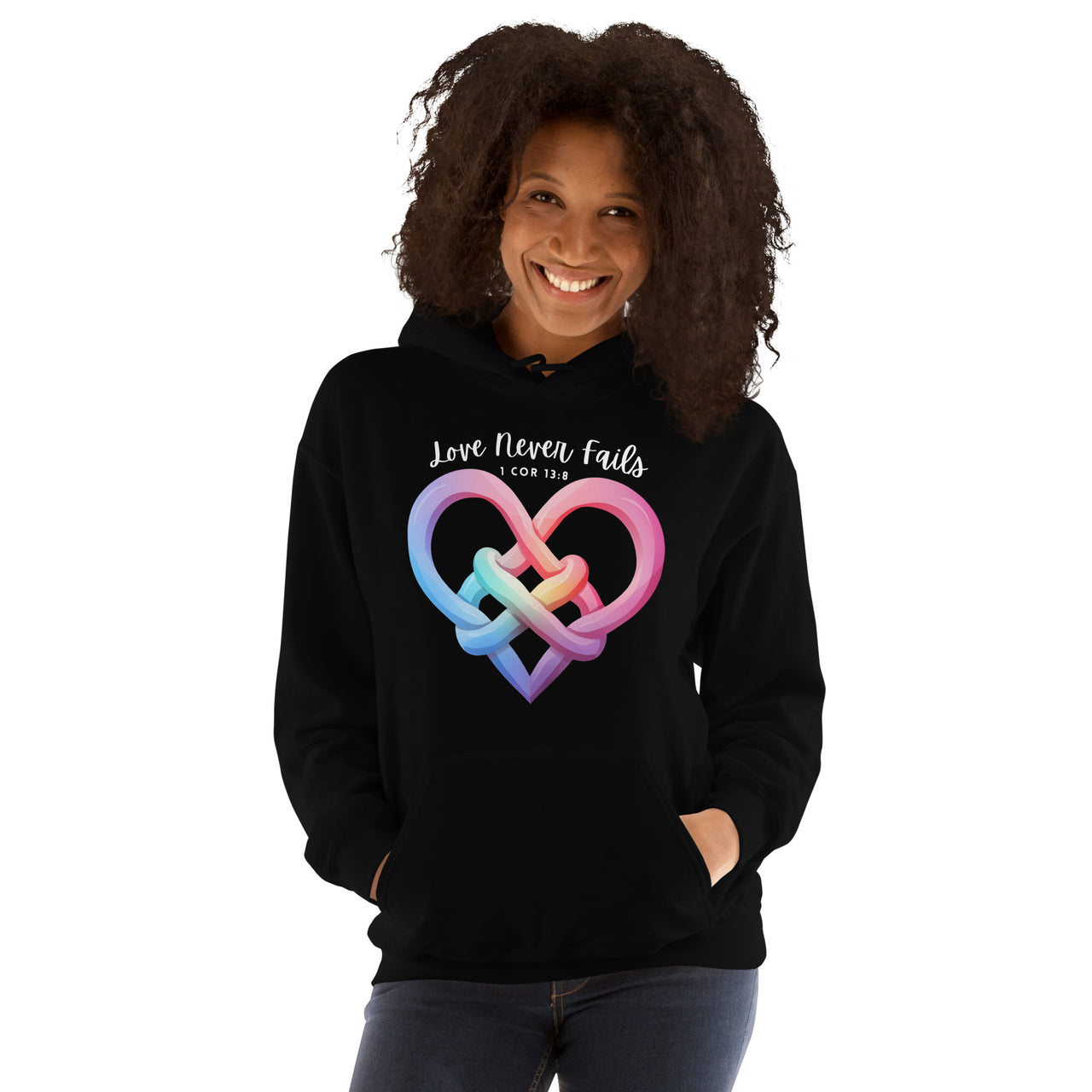 "Love Never Fails" Unisex Hoodie 8