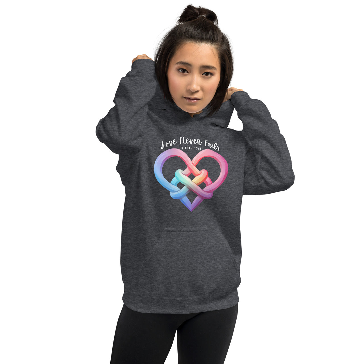 "Love Never Fails" Unisex Hoodie 8