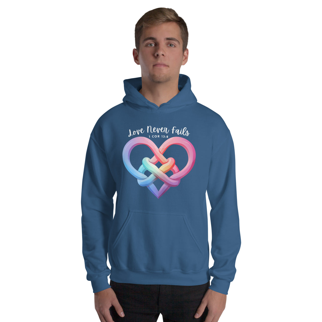 "Love Never Fails" Unisex Hoodie 8
