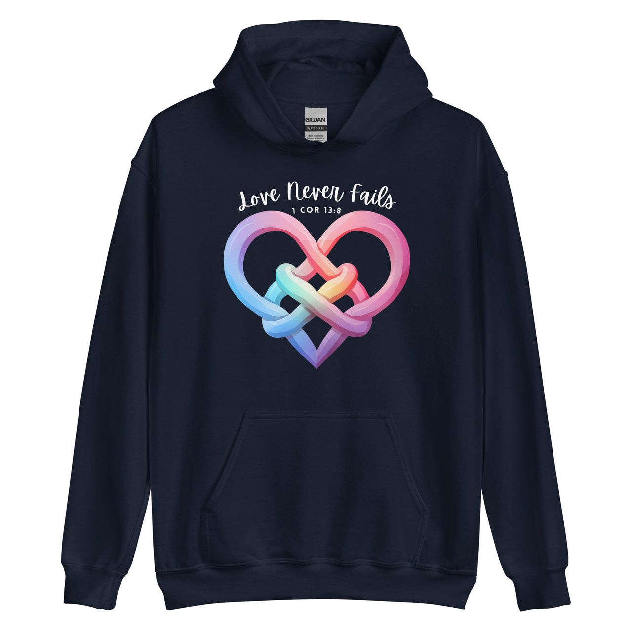 "Love Never Fails" Unisex Hoodie 8