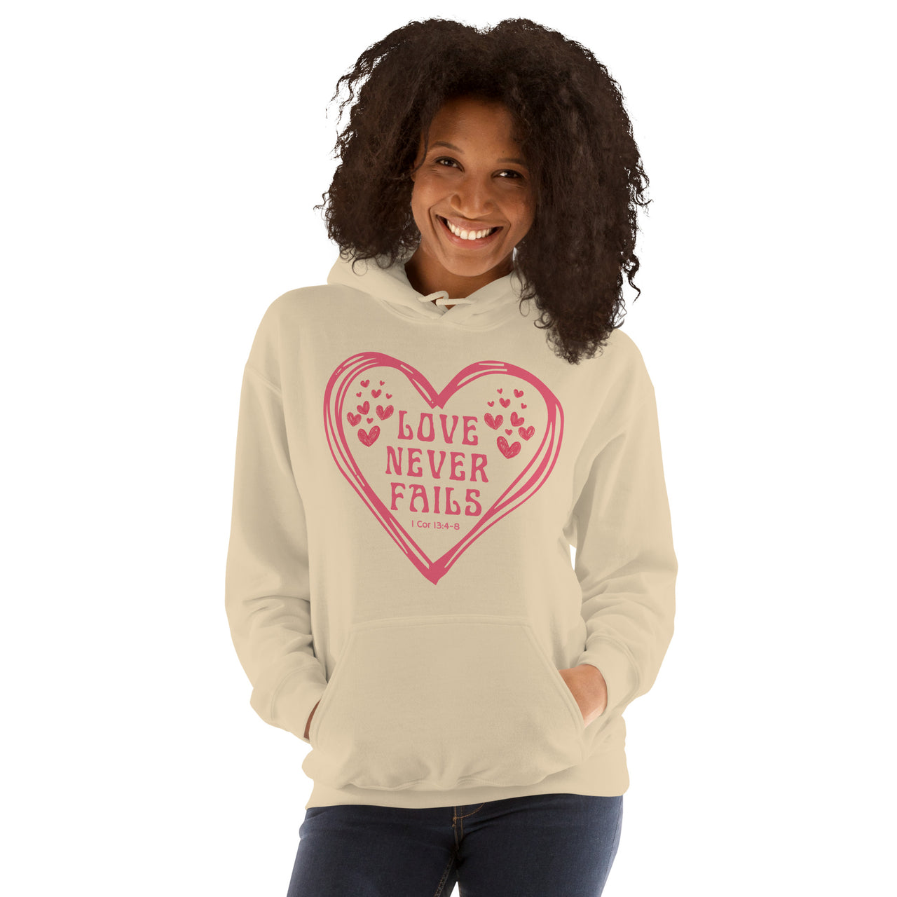 "Love Never Fails" Unisex Hoodie 11