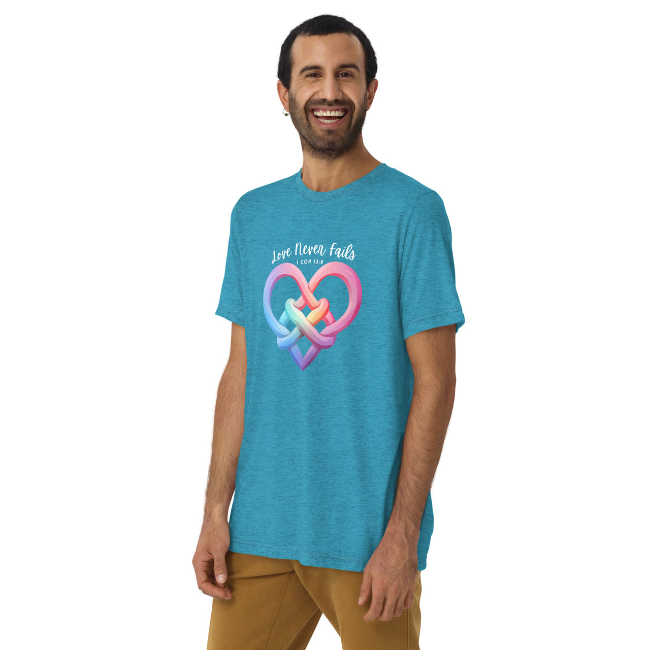 "Love Never Fails" Unisex Tri-Blend T-Shirt 8