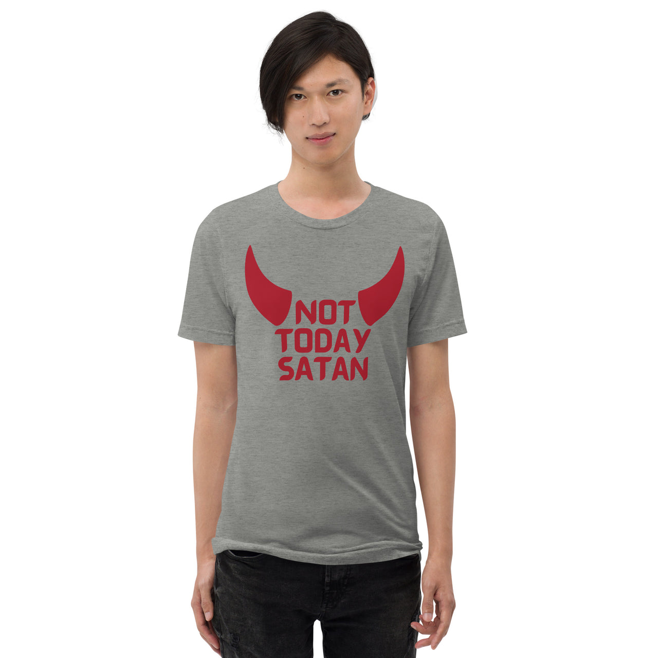 "Not Today Satan" Unisex Tri-Blend T-Shirt 5
