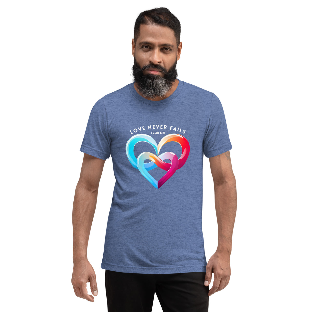 "Love Never Fails" Unisex Tri-Blend T-Shirt 7