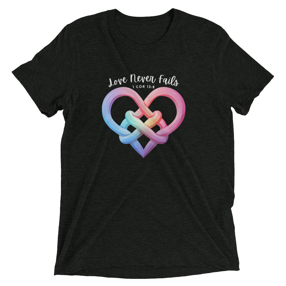 "Love Never Fails" Unisex Tri-Blend T-Shirt 8