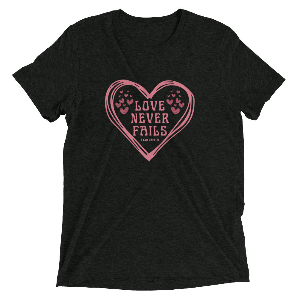"Love Never Fails" Unisex Tri-Blend T-Shirt 11