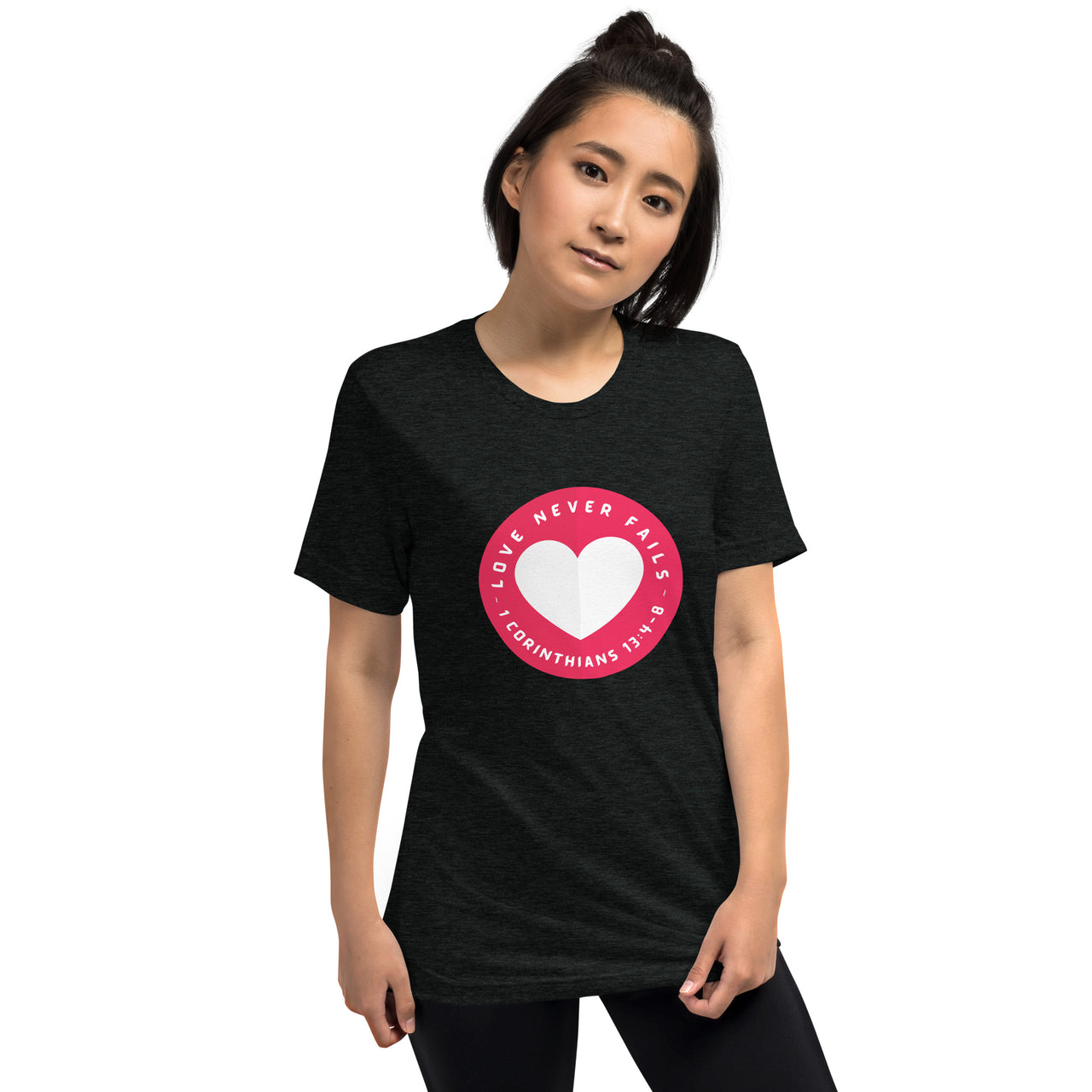 "Love Never Fails" Unisex Tri-Blend T-Shirt 16