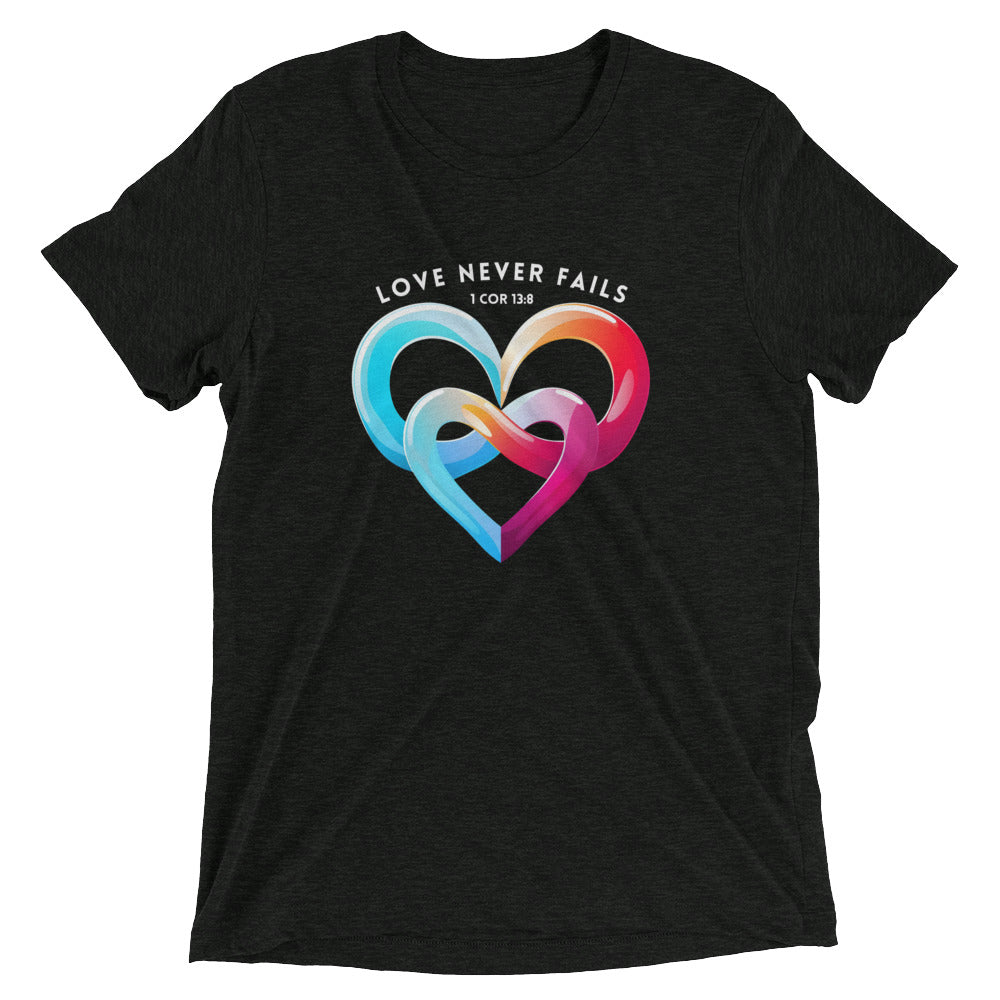"Love Never Fails" Unisex Tri-Blend T-Shirt 7