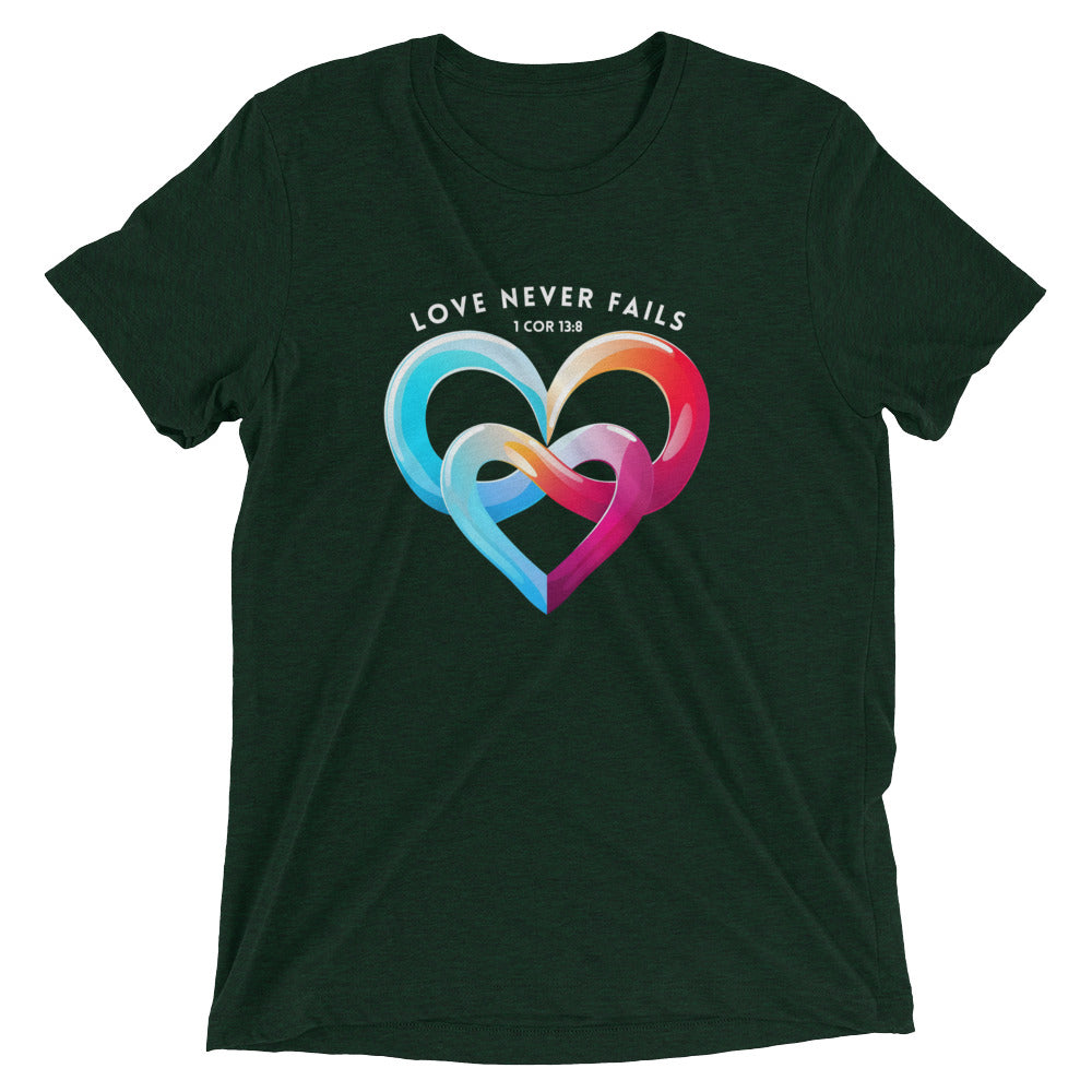 "Love Never Fails" Unisex Tri-Blend T-Shirt 7