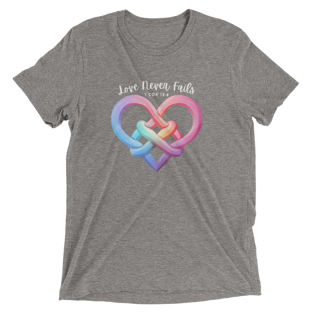 "Love Never Fails" Unisex Tri-Blend T-Shirt 8