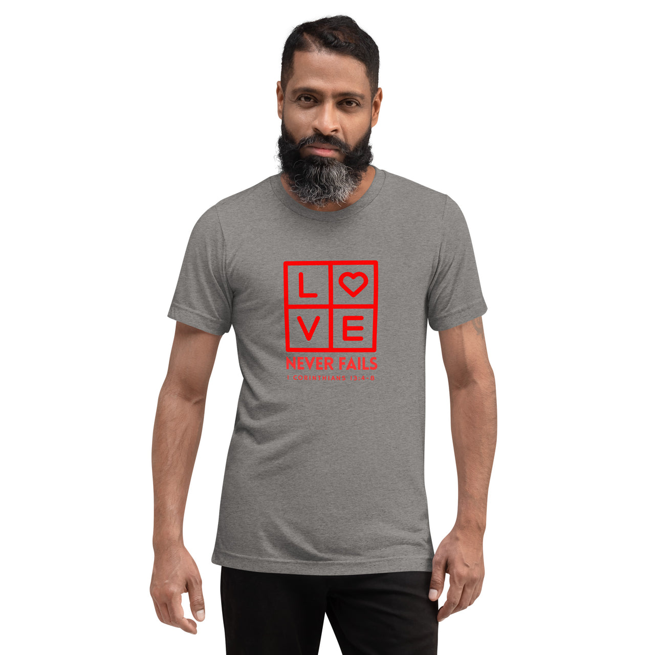 "Love Never Fails" Unisex Tri-Blend T-Shirt 12