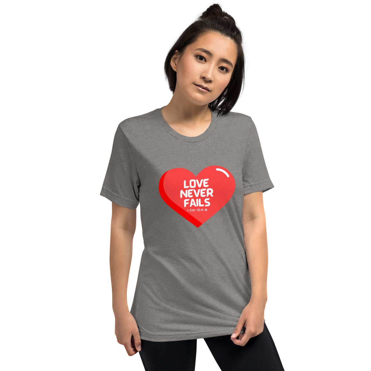 "Love Never Fails" Unisex Tri-Blend T-Shirt 14
