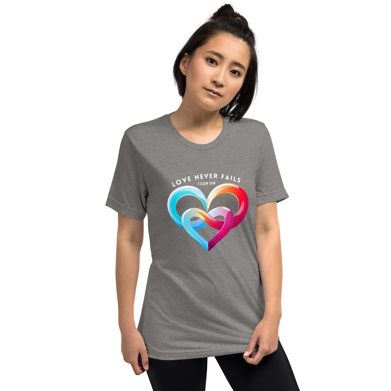 "Love Never Fails" Unisex Tri-Blend T-Shirt 7