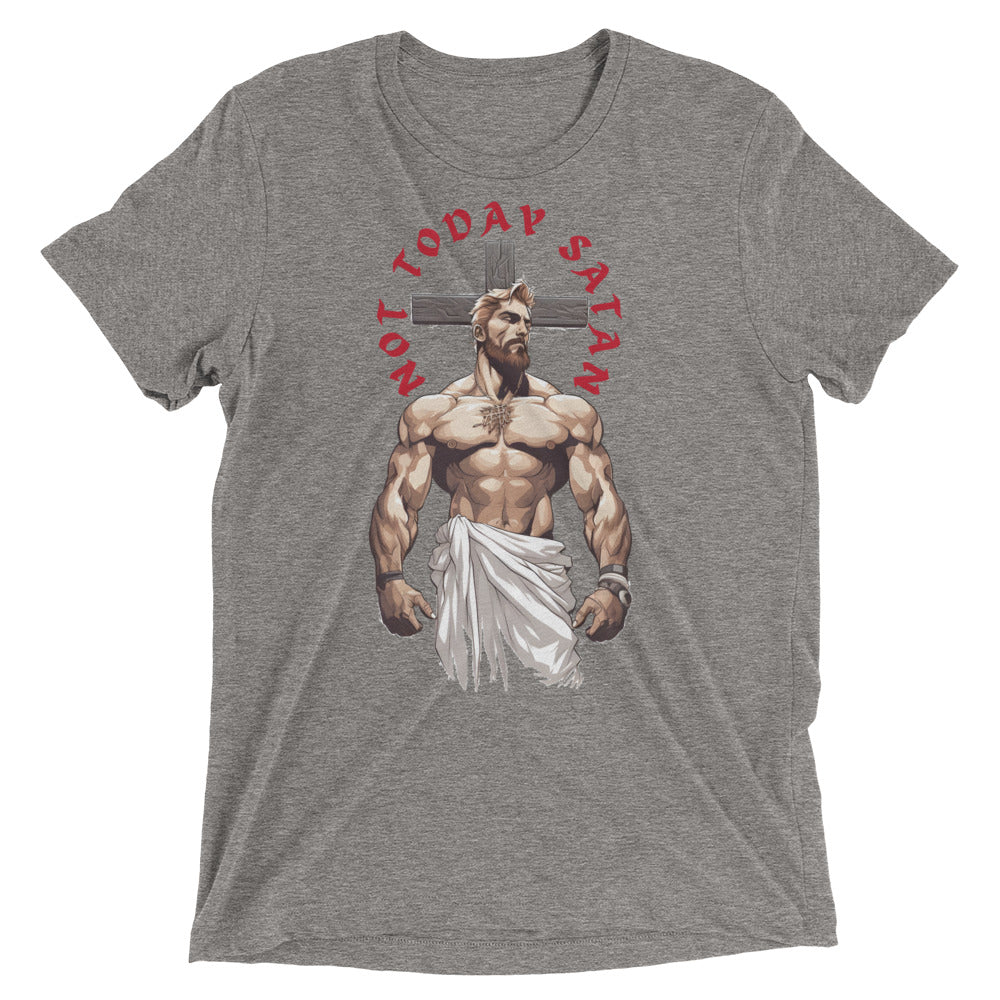 "Not Today Satan" Unisex Tri-Blend T-Shirt 3