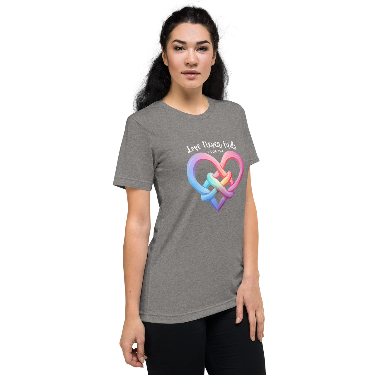 "Love Never Fails" Unisex Tri-Blend T-Shirt 8