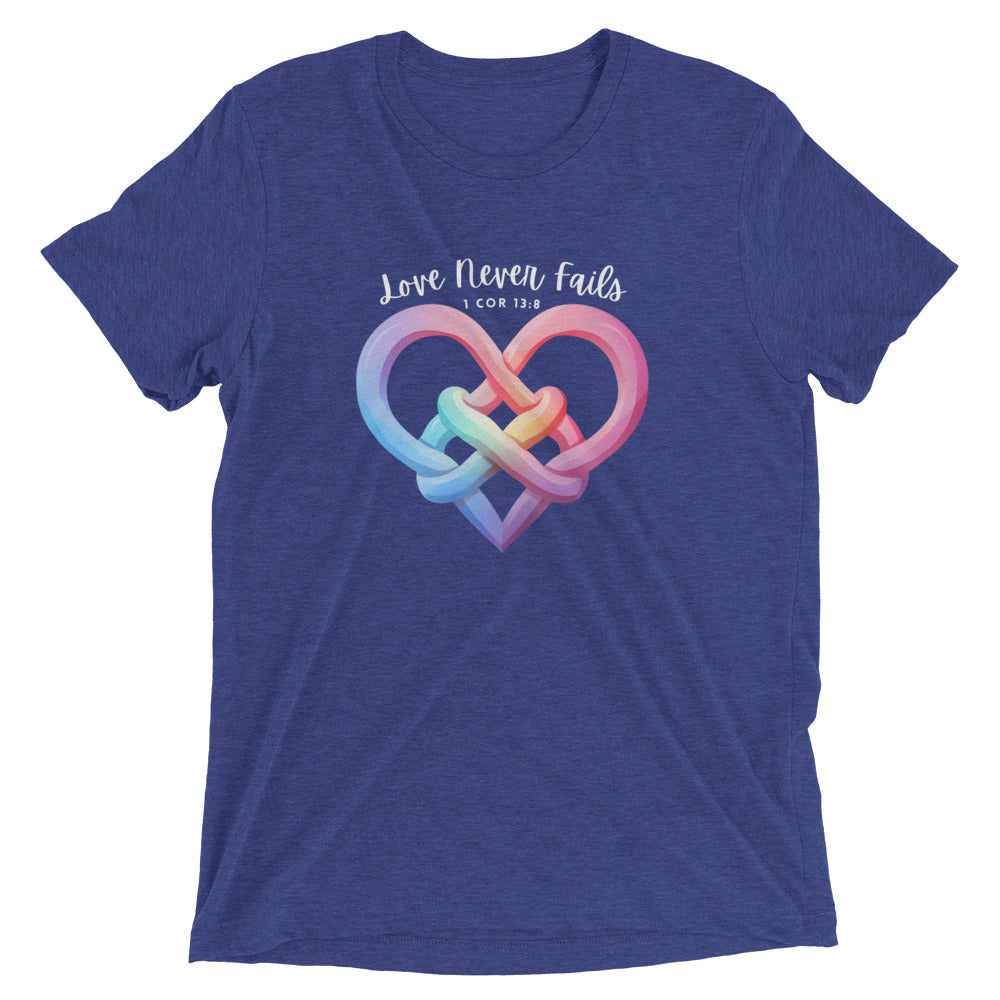 "Love Never Fails" Unisex Tri-Blend T-Shirt 8