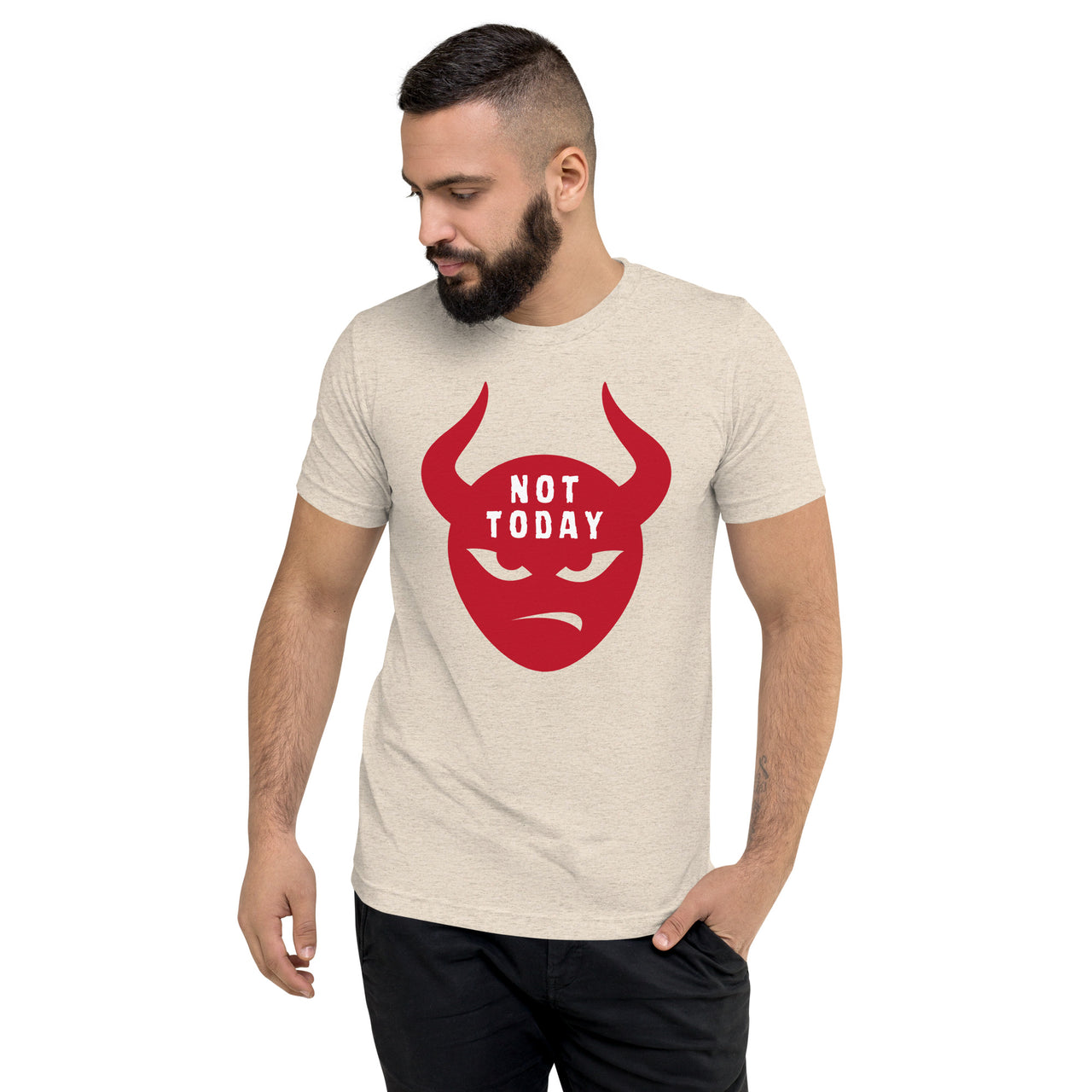 "Not Today Satan" Unisex Tri-Blend T-Shirt 9