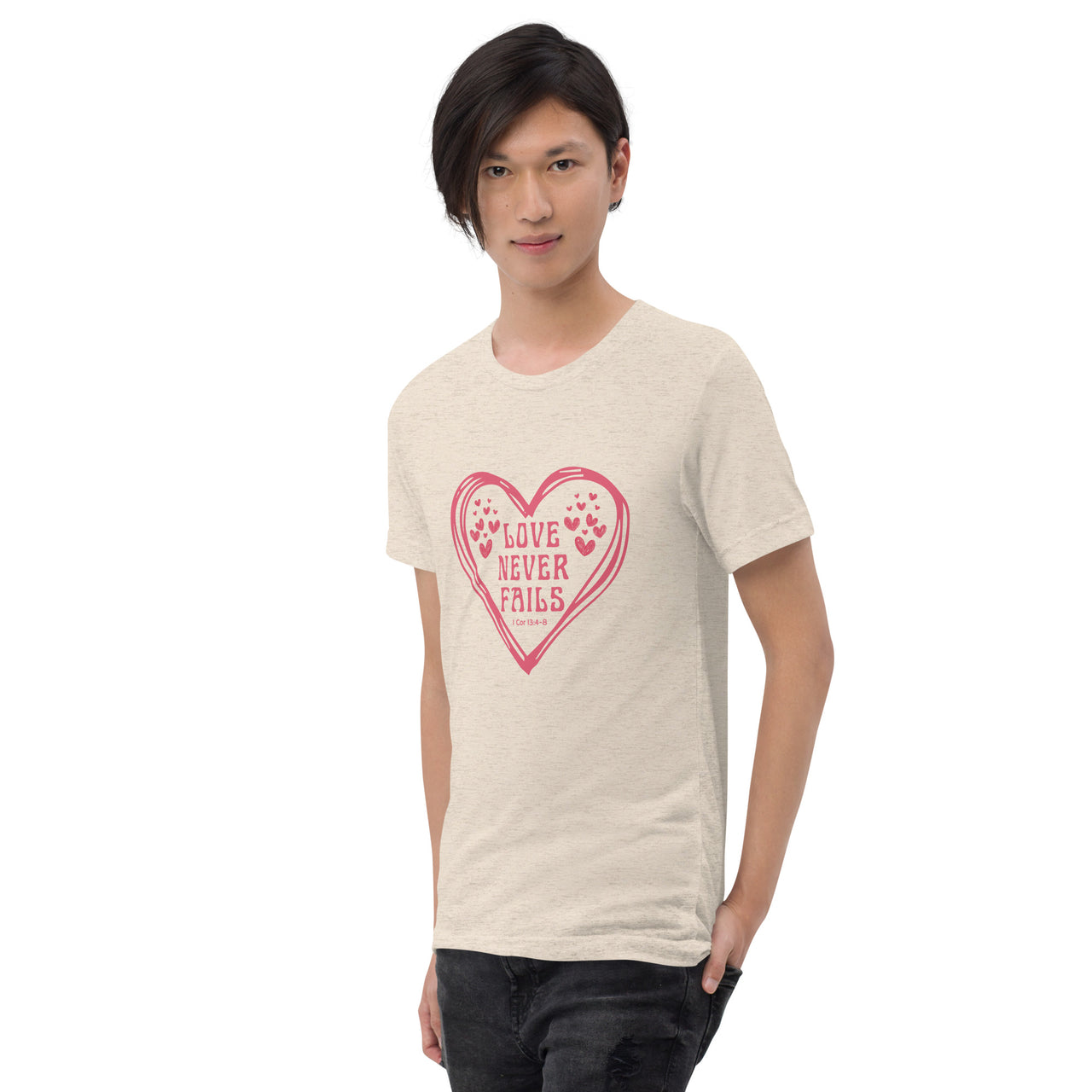 "Love Never Fails" Unisex Tri-Blend T-Shirt 11