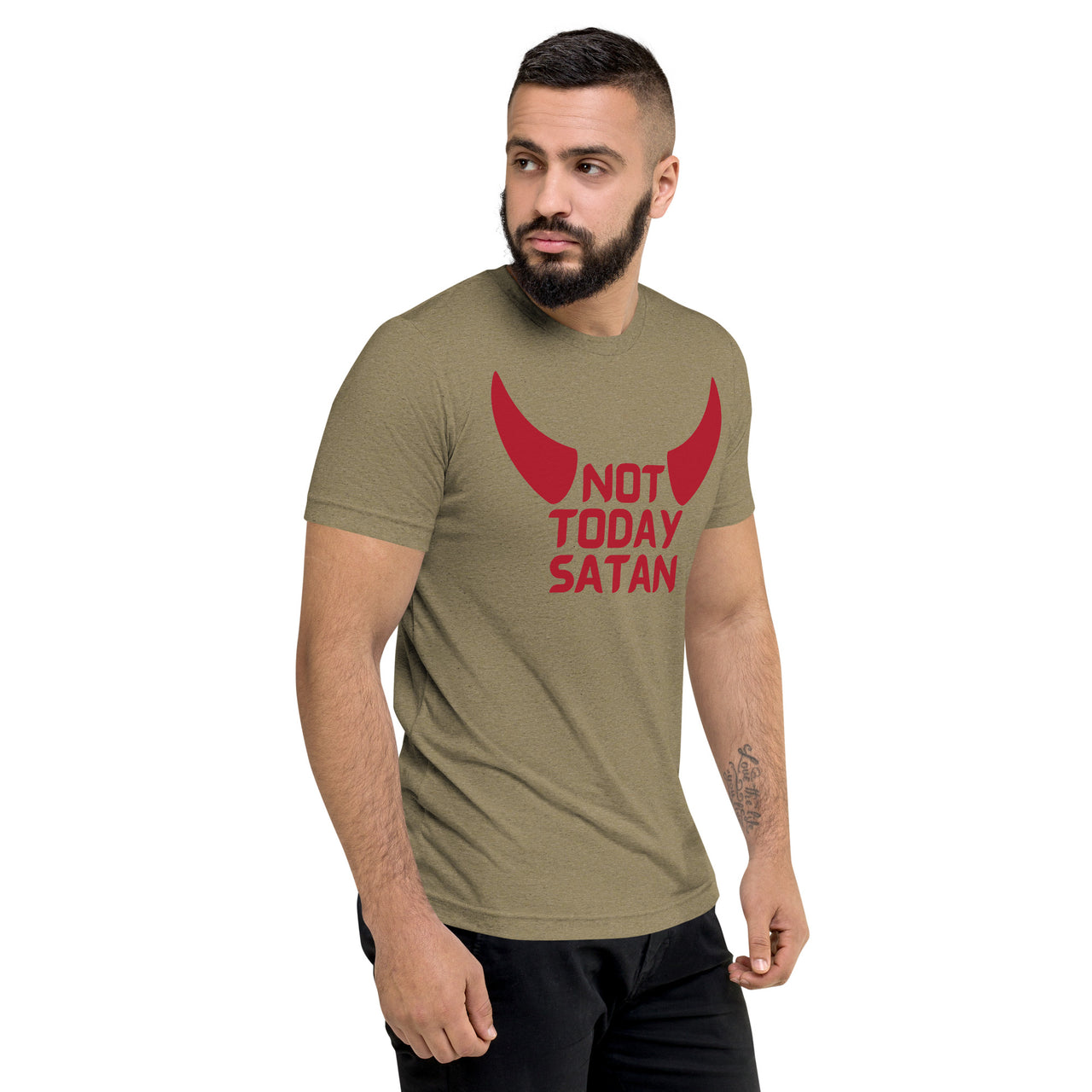 "Not Today Satan" Unisex Tri-Blend T-Shirt 5