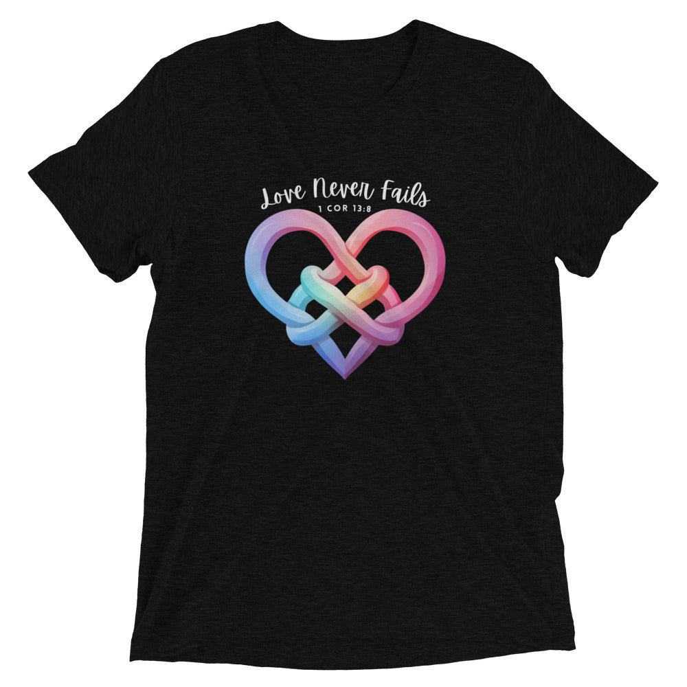 "Love Never Fails" Unisex Tri-Blend T-Shirt 8