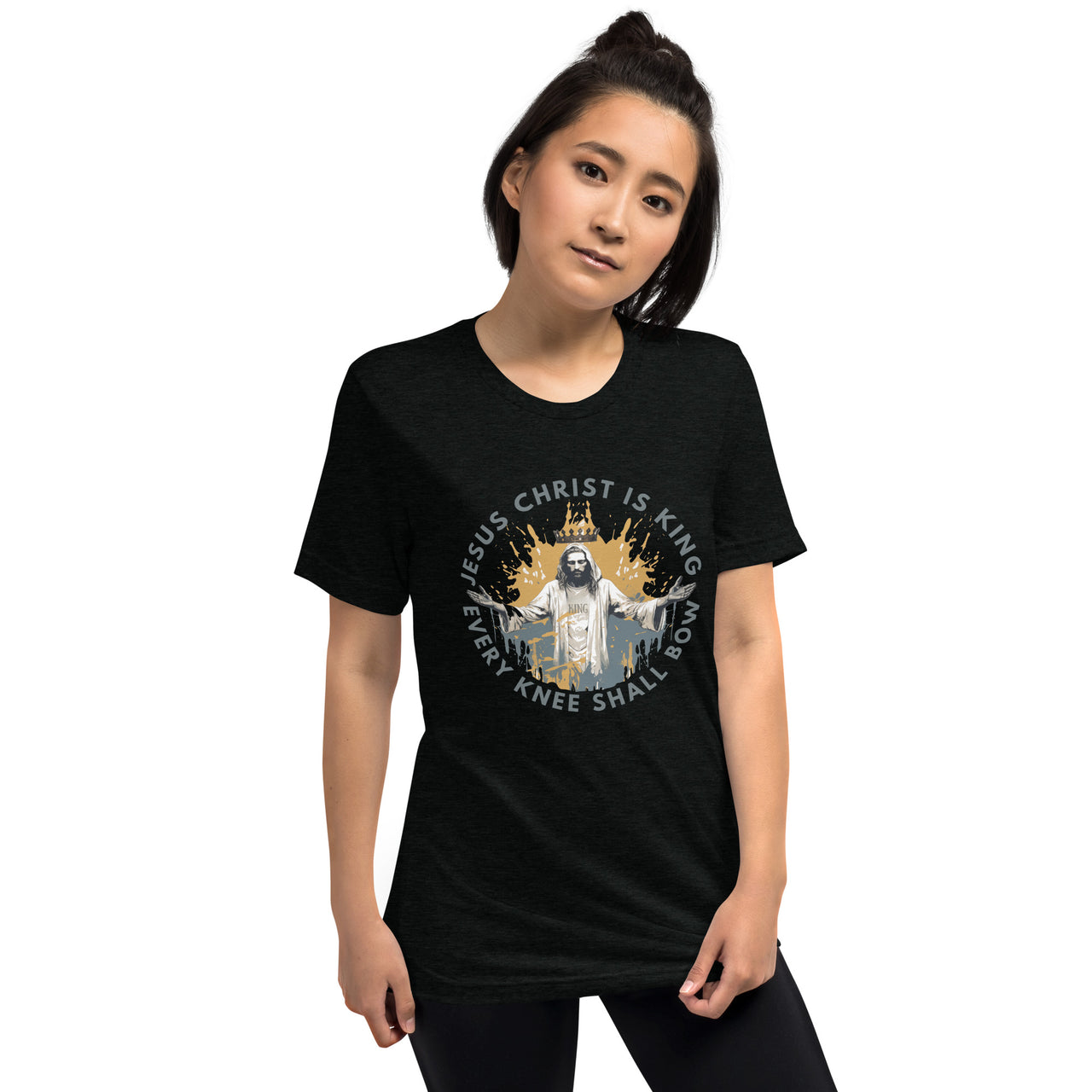 "Every Knee Shall Bow" Unisex Tri-Blend T-Shirt 3