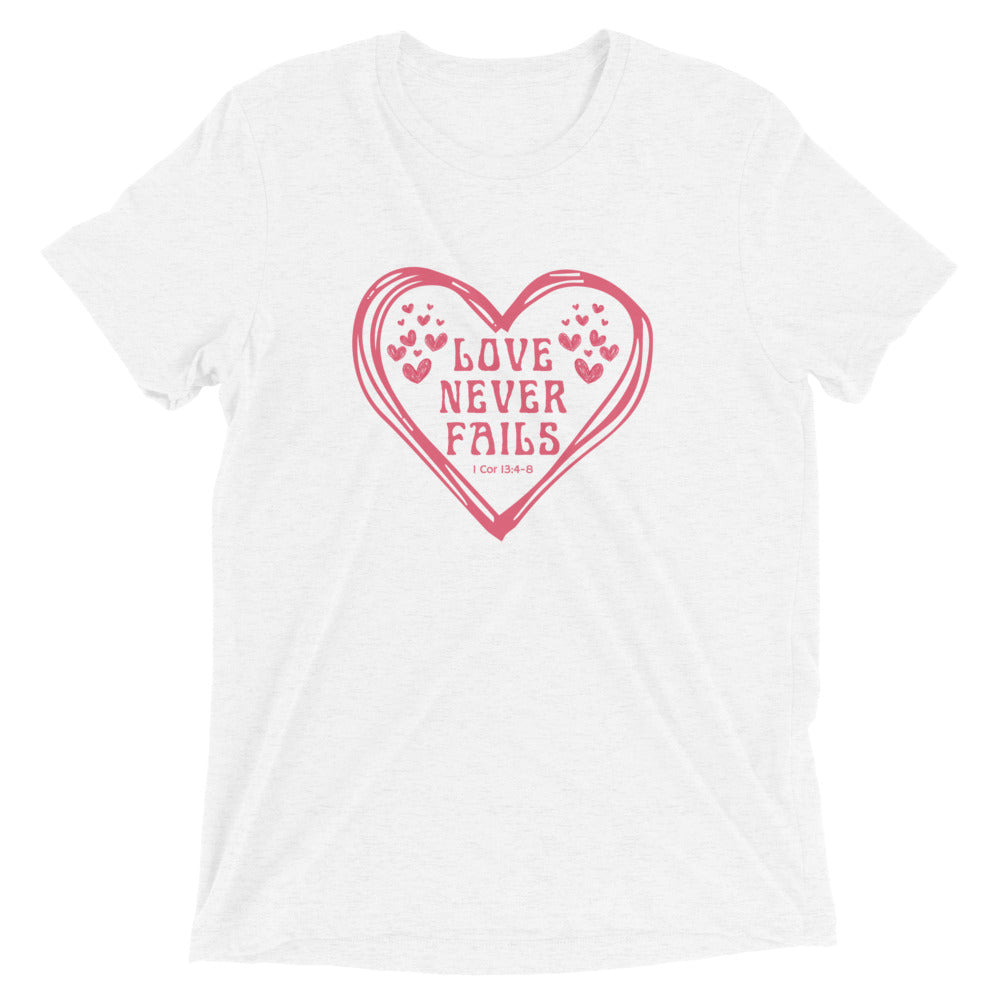 "Love Never Fails" Unisex Tri-Blend T-Shirt 11
