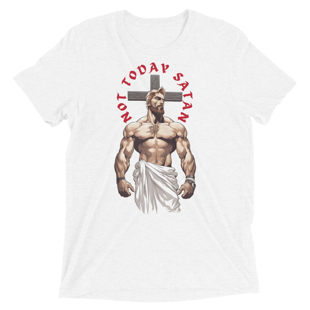 "Not Today Satan" Unisex Tri-Blend T-Shirt 3