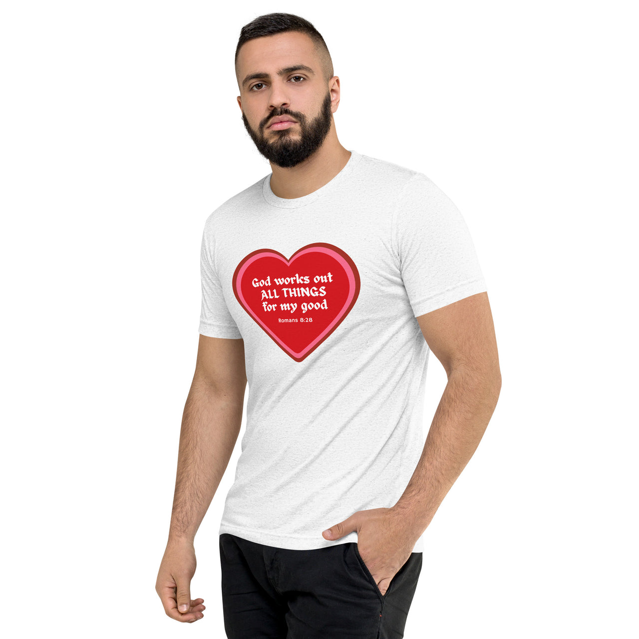 "All Things for my Good" Unisex Tri-Blend T-Shirt 4