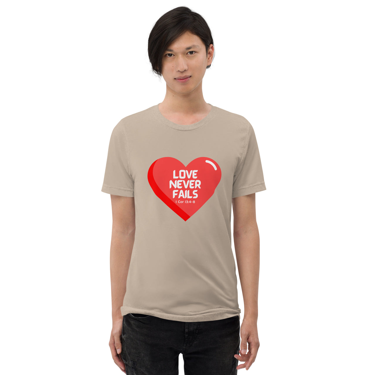 "Love Never Fails" Unisex Tri-Blend T-Shirt 14