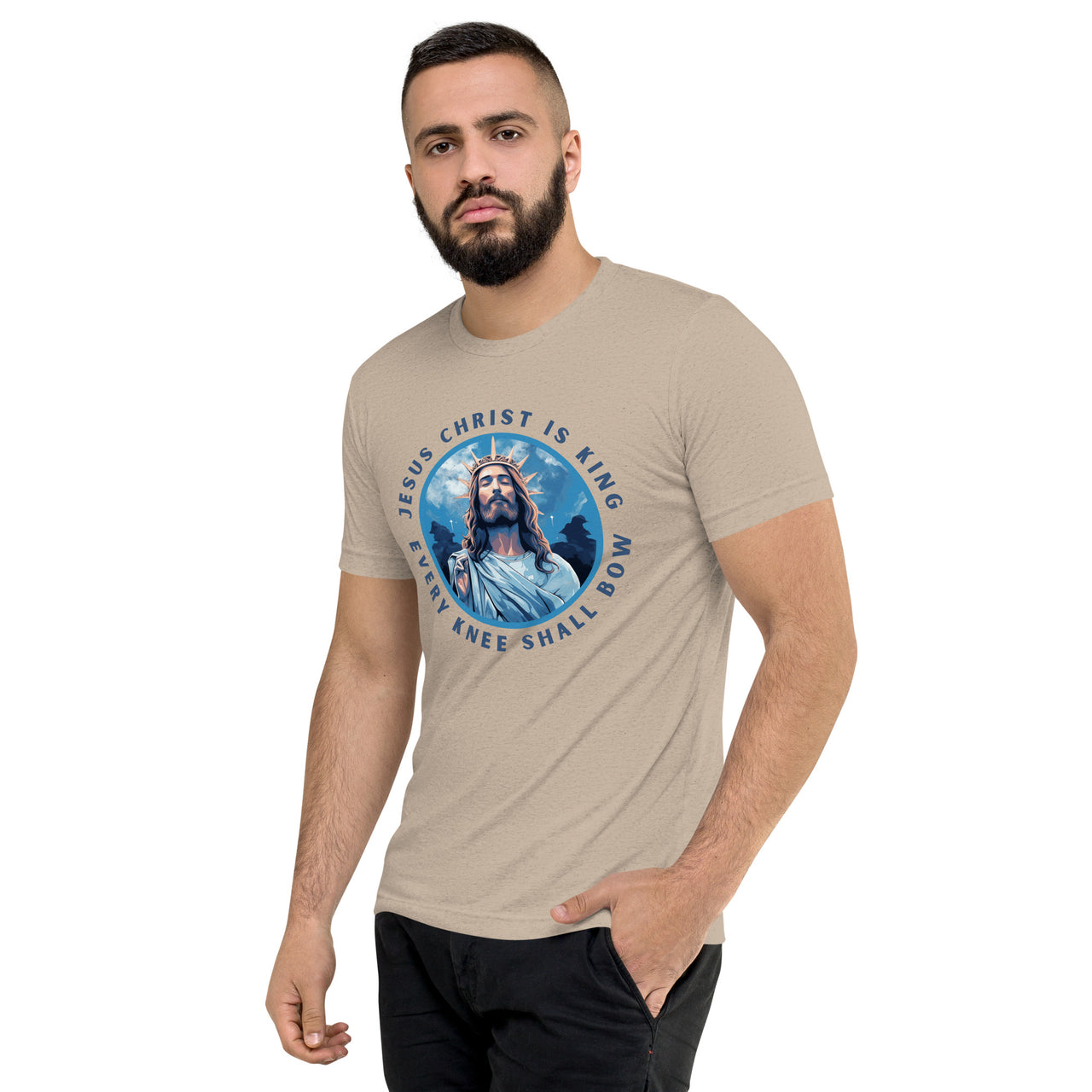 "Every Knee Shall Bow" Unisex Tri-Blend T-Shirt 1