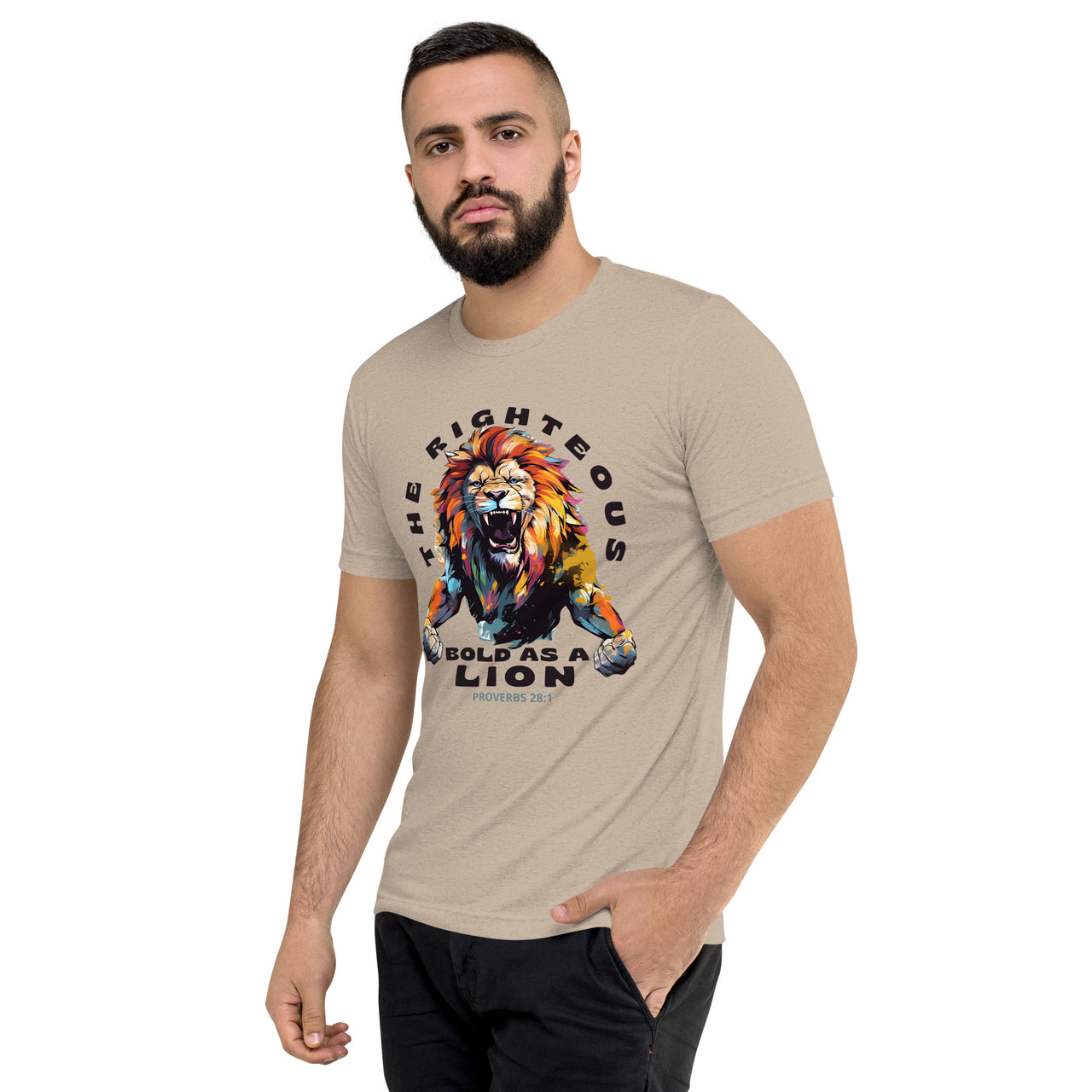 “Bold as a Lion” Unisex Tri-Blend T-Shirt 5