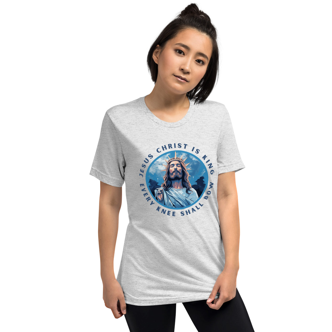 "Every Knee Shall Bow" Unisex Tri-Blend T-Shirt 1
