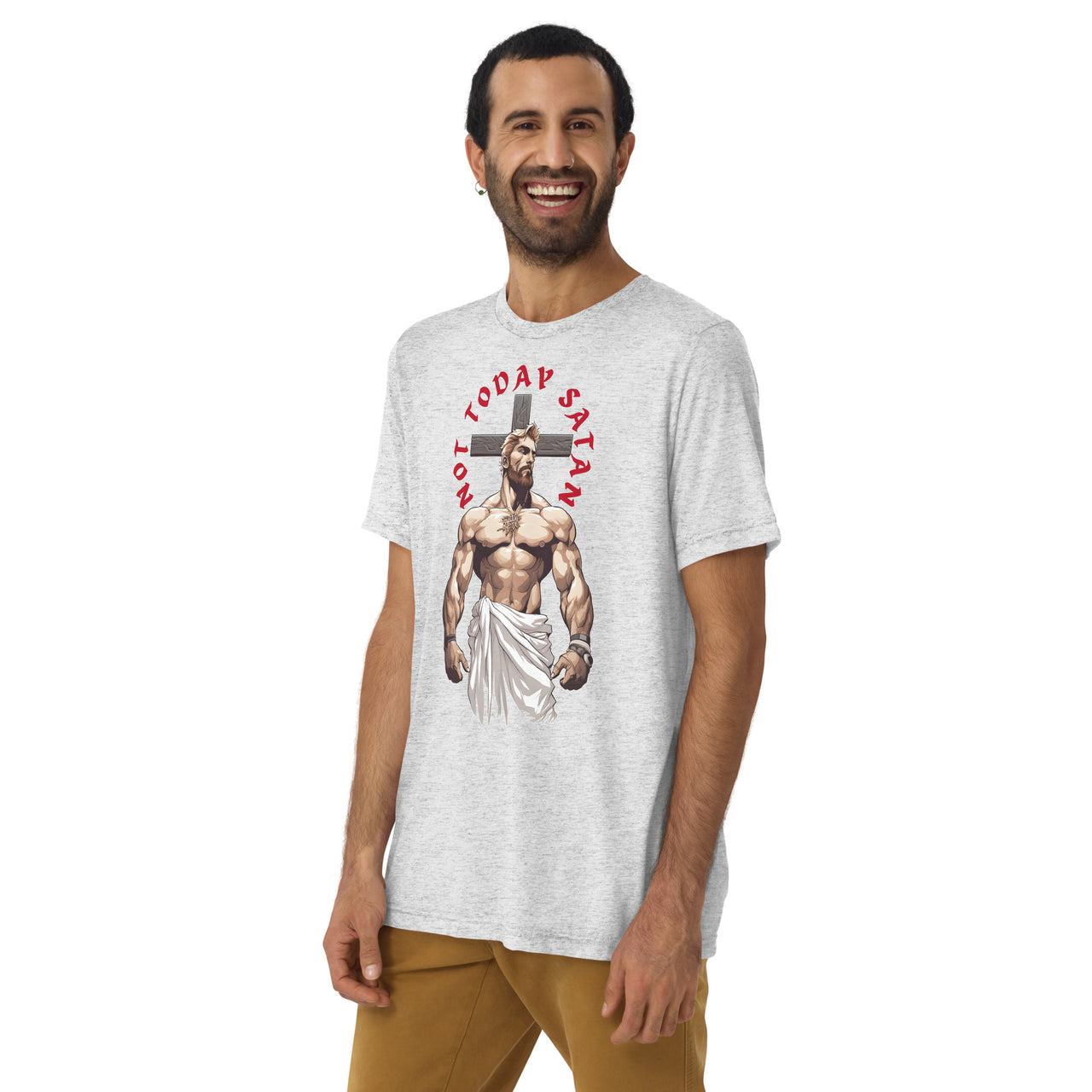 "Not Today Satan" Unisex Tri-Blend T-Shirt 3