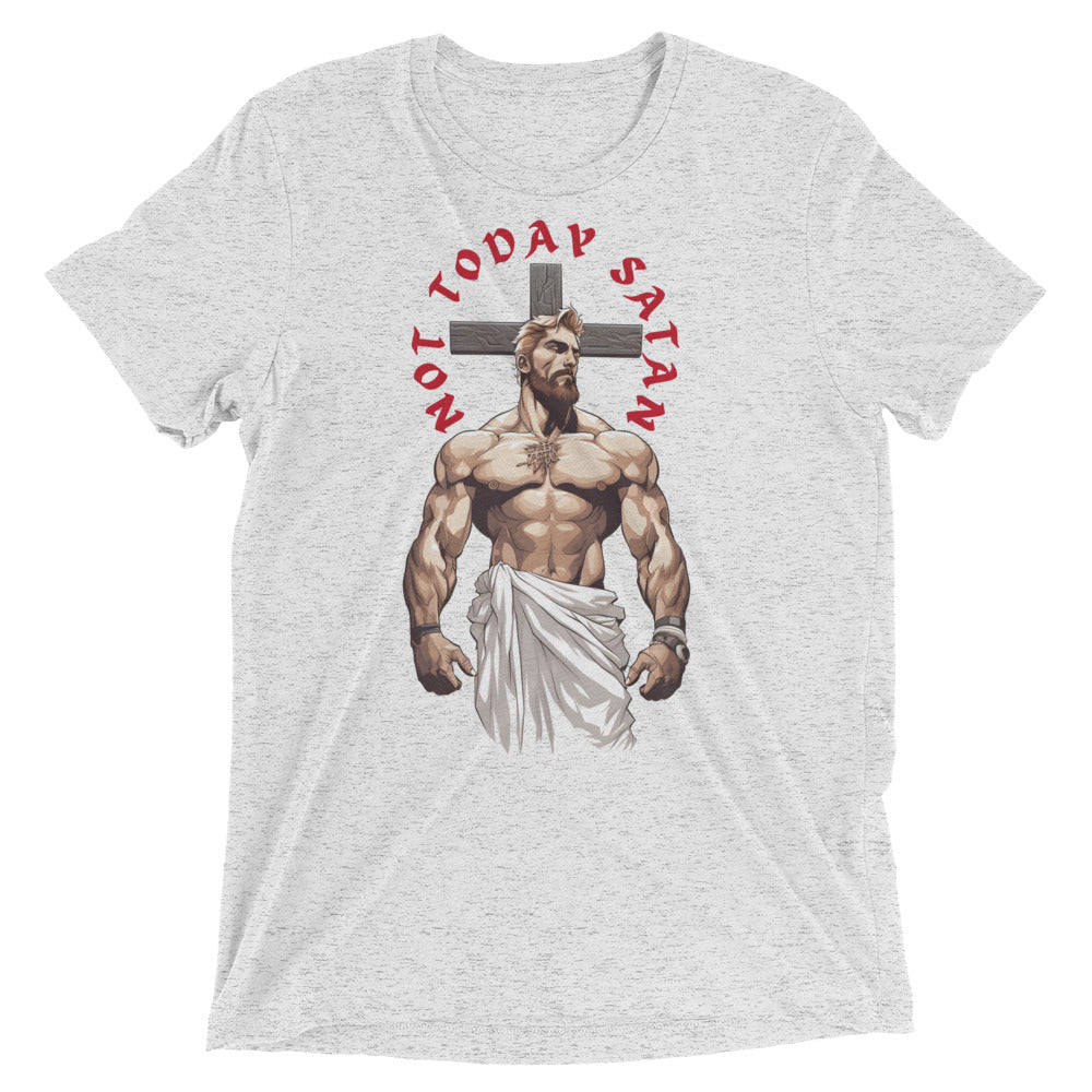 "Not Today Satan" Unisex Tri-Blend T-Shirt 3