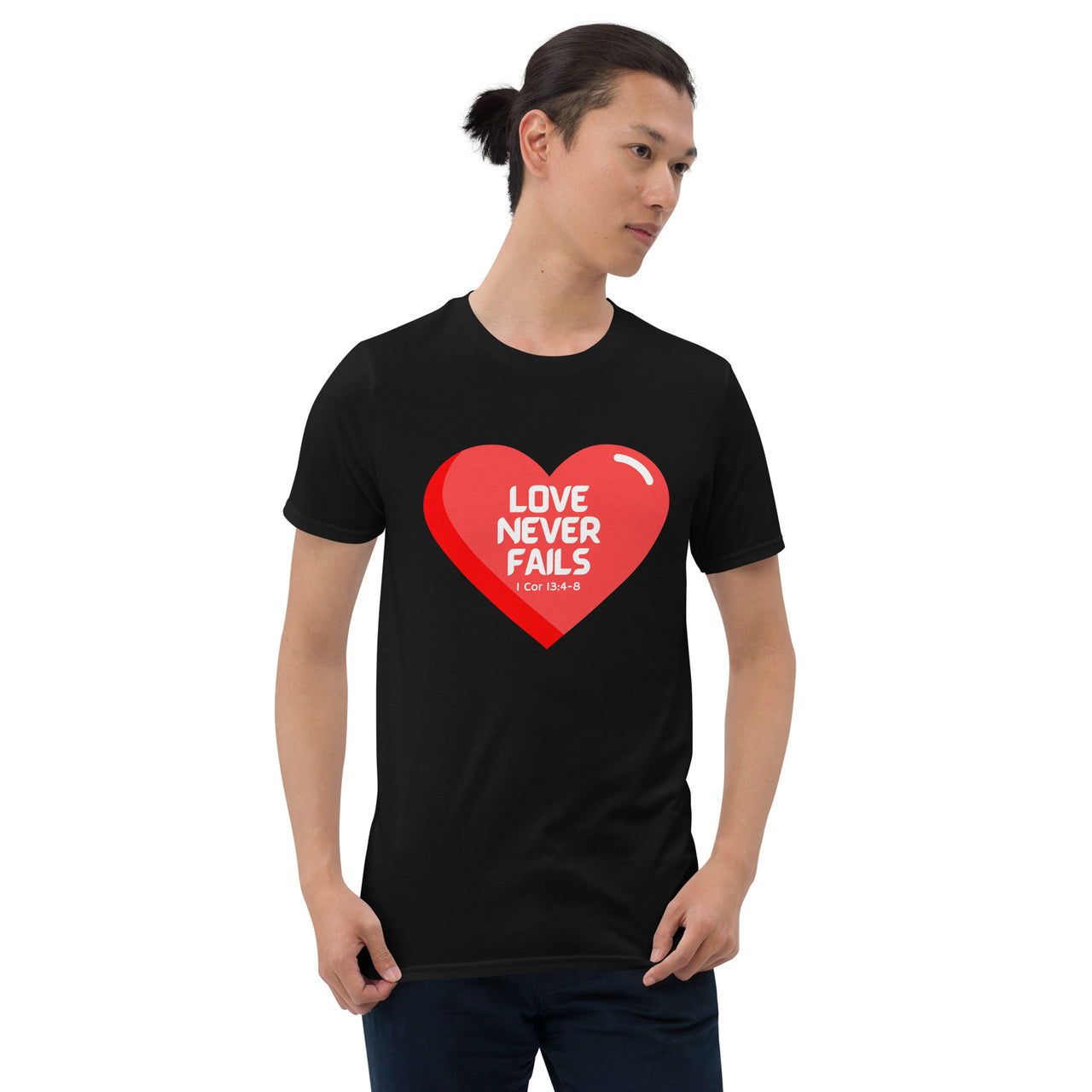 "Love Never Fails" Unisex Softstyle T-Shirt 14