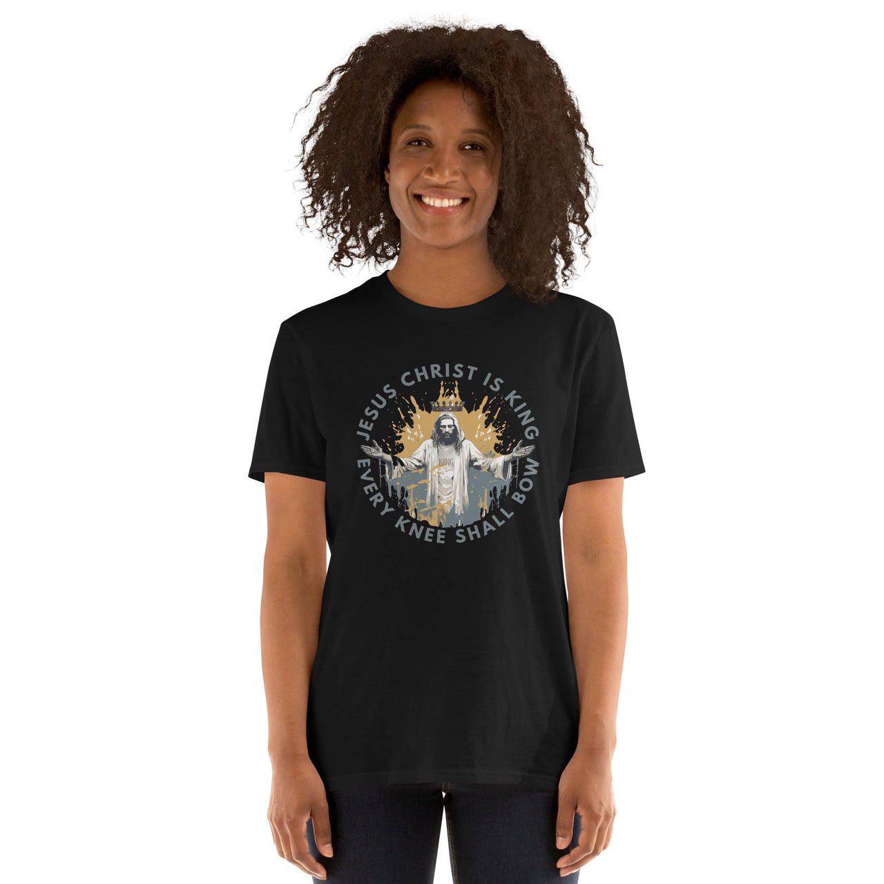 "Every Knee Shall Bow" Unisex Softstyle T-Shirt 3