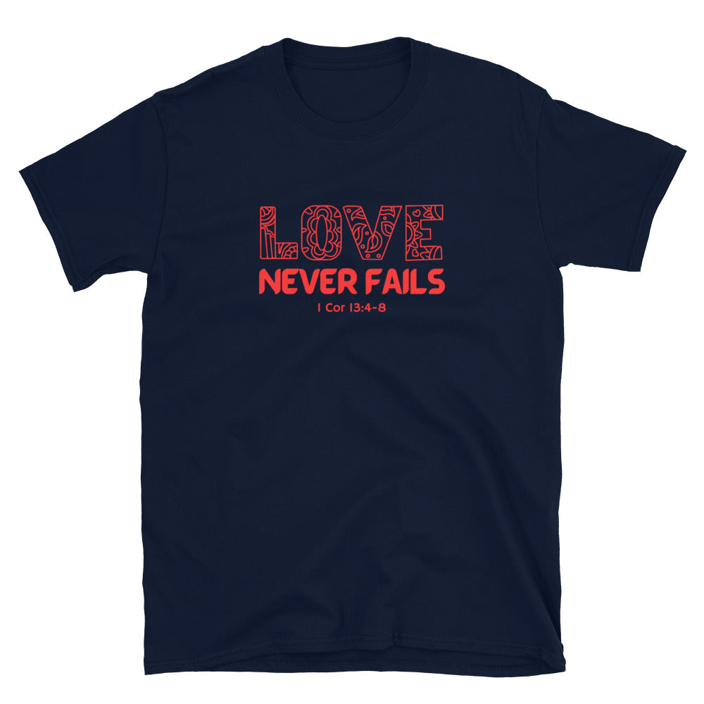 "Love Never Fails" Unisex Softstyle T-Shirt 18