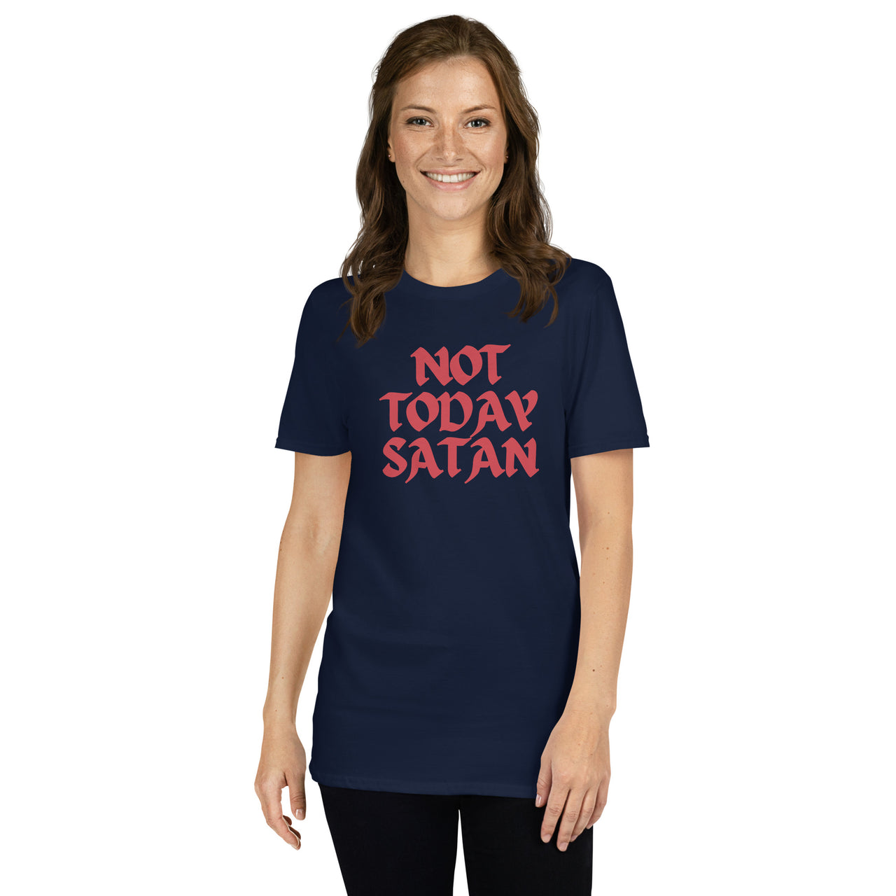 "Not Today Satan" Unisex Softstyle T-Shirt 13