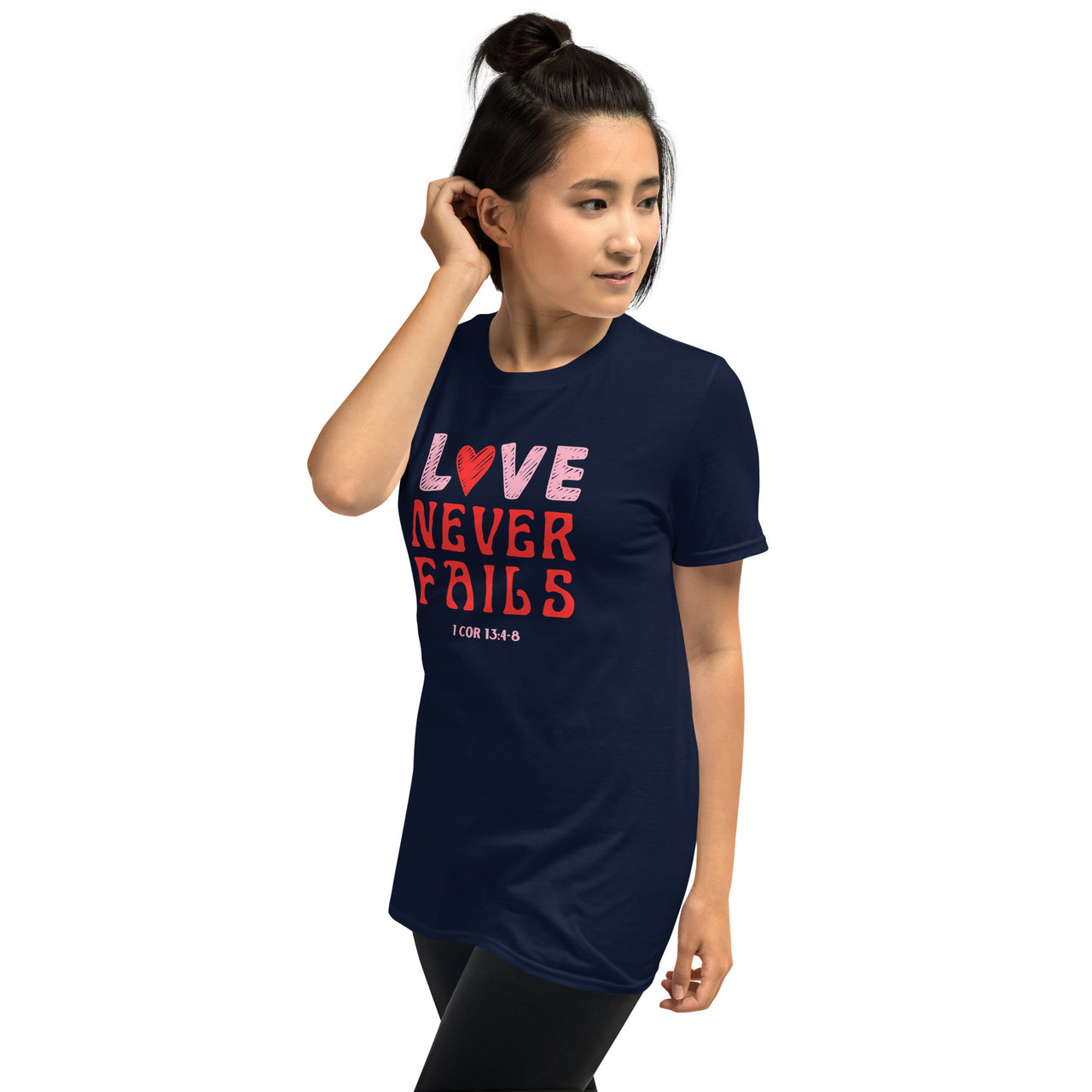 "Love Never Fails" Unisex Softstyle T-Shirt 10