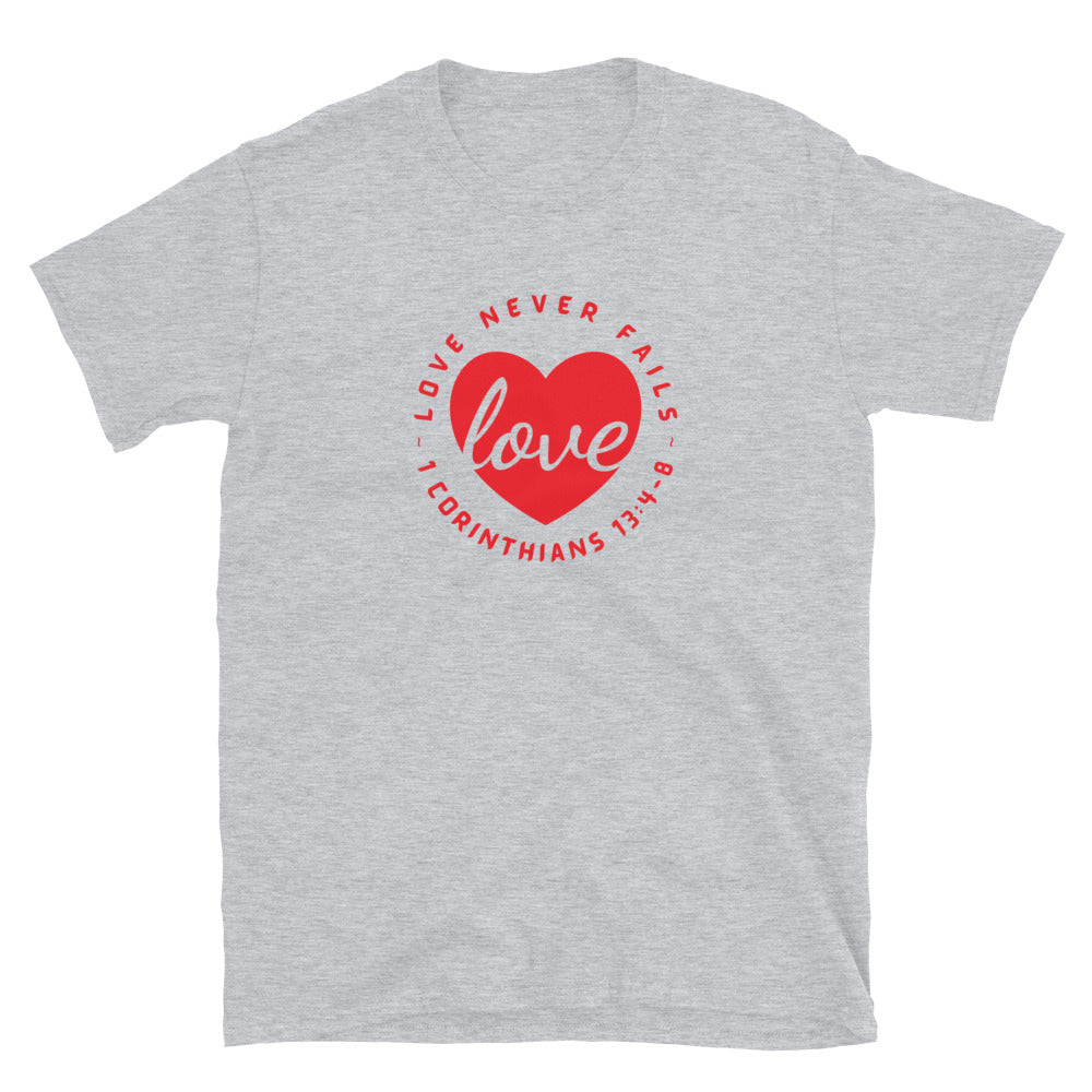 "Love Never Fails" Unisex Softstyle T-Shirt 13