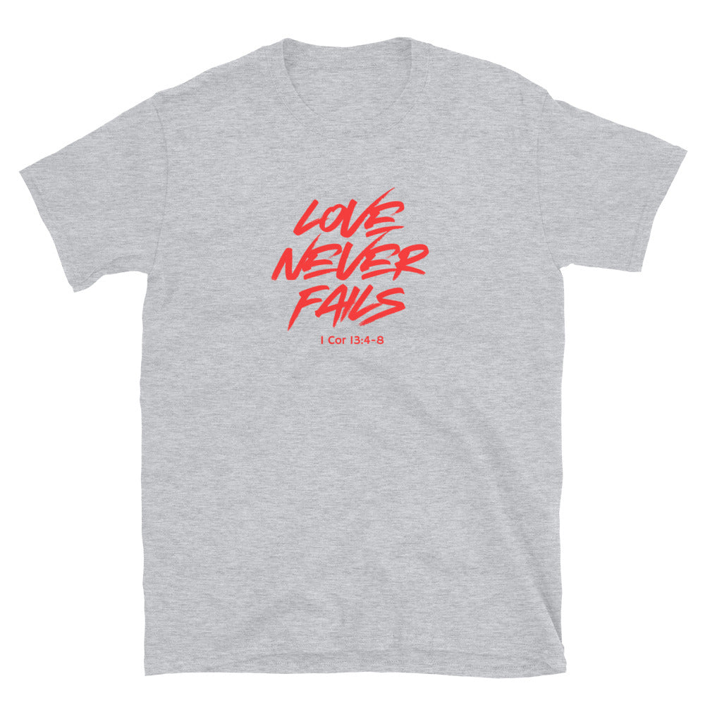 "Love Never Fails" Unisex Softstyle T-Shirt 17