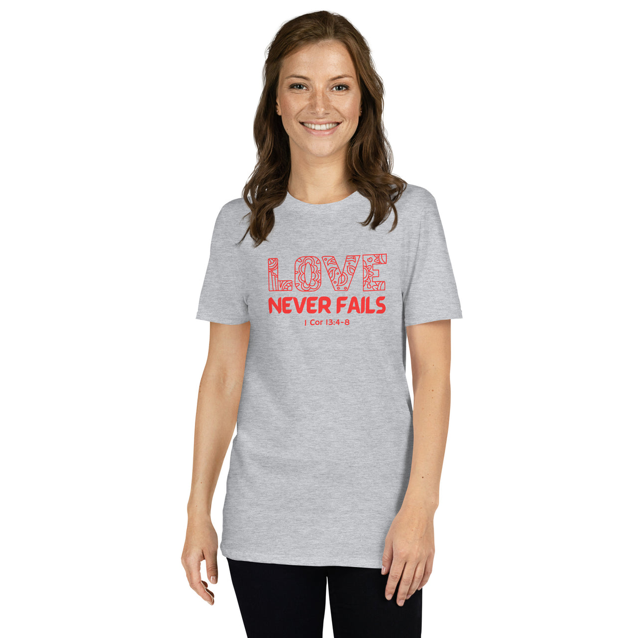 "Love Never Fails" Unisex Softstyle T-Shirt 18