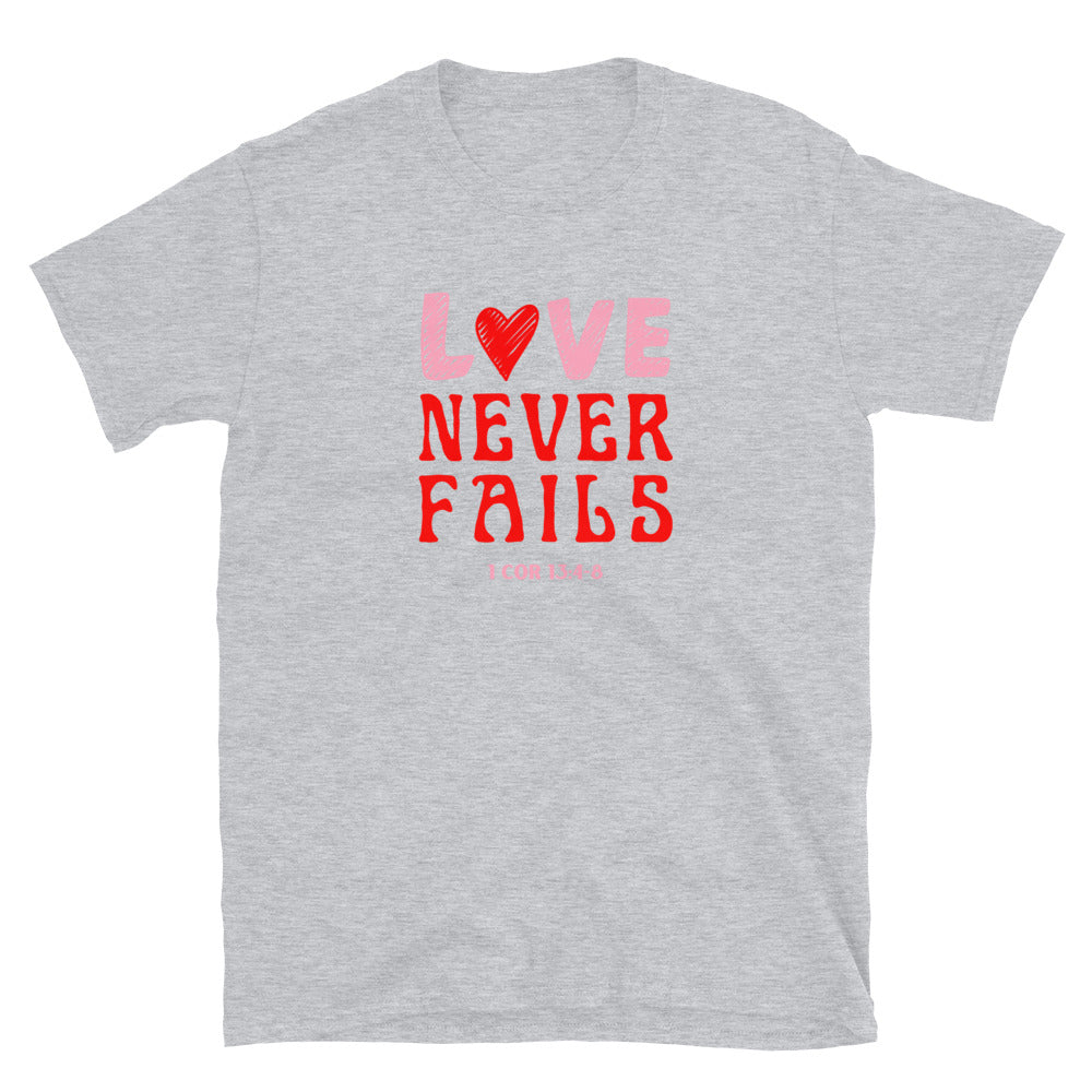 "Love Never Fails" Unisex Softstyle T-Shirt 10